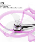 Close-up of Ultra Light Brushless Whoop Quadcopter with 1614 3-B Prop and 0802 28000KV Motor for FPV Racing.