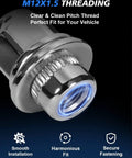 Close-up of M12x1.5 Chrome Acorn Lug Nut with threading detail for secure fit on Toyota models, promoting smooth installation.