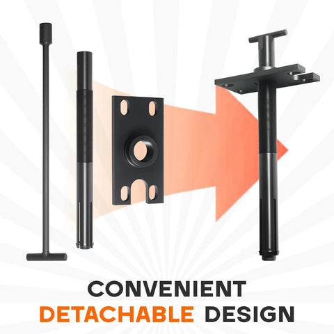Gimbal bearing puller and installer tool set; black carbon steel with four detachable components for marine gear.