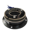 Electromagnetic brake ZFJ-H-10KG unit with black housing and blue wiring, front view.