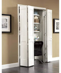 Top Tier Full Access Bi Fold Door Hardware Set Rock Solid Build in white for pantries and closets with easy setup.