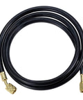 R410A refrigerant charging hose, 59 in length, black rubber with brass 1/4 SAE female flare fittings