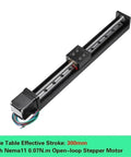 Slick Xyz Axis Motorized Slide Table T Type Linear Guide Rail Stage with Nema11 motor and 300mm stroke for DIY projects.