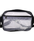 Kickass Anti Static Clear Tool Waist Bag With Zippered Compartments And Deep Pockets For Phones Keys Passports, transparent design.