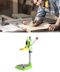 Ycauty Adjustable Mini Bench Drill Press Stand With 360 Degree Rotation Electric Rack Holder For Home Use on workshop table