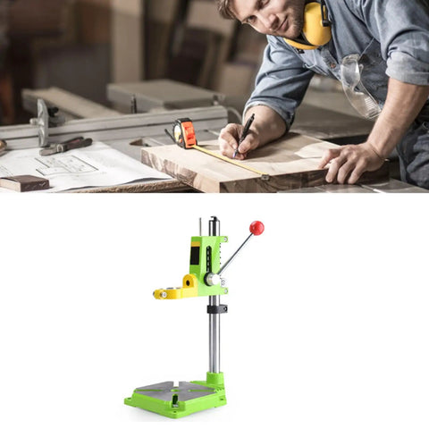 Ycauty Adjustable Mini Bench Drill Press Stand With 360 Degree Rotation Electric Rack Holder For Home Use on workshop table