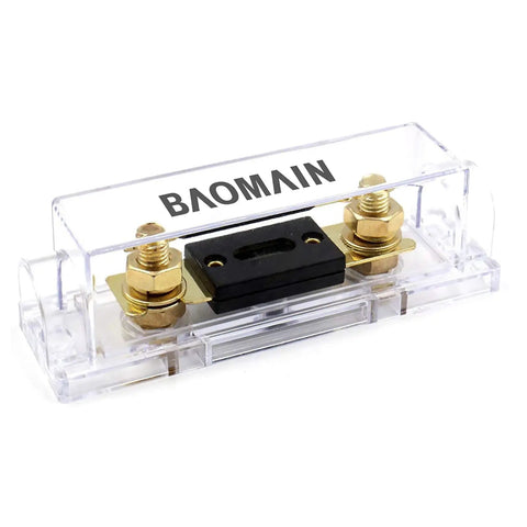 Tough As Nails Three Pack ANL Fuse Holder Kit Rated For 400 Amps gold plated terminals in clear shell for car audio systems.