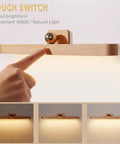 Wooden Vanity Light Bar With 360 Degree Magnetic Rotatable Led USB Rechargeable And Battery Powered Dimmable Warm White Lighting