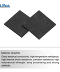 Rectangle Graphite Block For Melting, Casting And Electrolysis, High Purity Graphite Plate Sheet 20x20x1mm Black, Pack Of Five