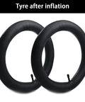 Two Pack 20 Inch Bike Inner Tubes for 1.75 to 2.15 Inch Tires with Full Repair Kit, shown inflated