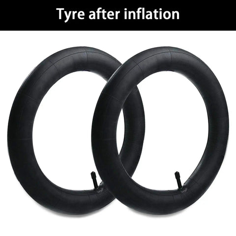 Two Pack 20 Inch Bike Inner Tubes for 1.75 to 2.15 Inch Tires with Full Repair Kit, shown inflated