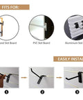 100 Pack Black Slatwall Hooks 10 Inch Long Heavy Duty Iron Slatwall Panel Hangers For Garage Shop Retail Displays Pro Grade Rustproof Slatboard Display Hooks installation guide.