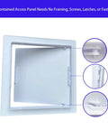 Heavy Duty 6 By 8 Inch Drywall Access Panel With Secure Hinged Cover For Walls And Ceilings showing easy access opening mechanism.