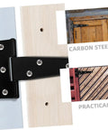 Eight Piece 5 Inch Black Galvanized Weld On Tee Hinges for Exterior Doors Cabinets Sheds and Wooden Boxes Heavy Duty Rust Resistant