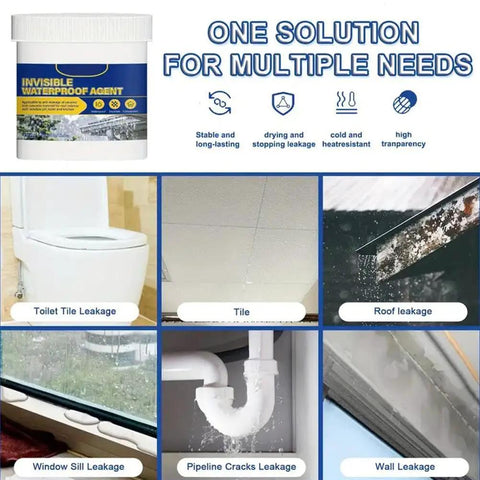Heavy Duty Clear Waterproof Sealant Gel Leak Stopper For Roof Wall Repair used on toilets, tiles, windows, and pipes.