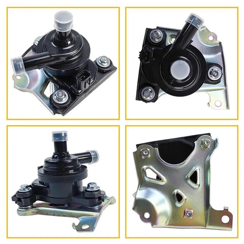 Electric Inverter Coolant Pump Water Pump With Bracket For 2004 To 2009 Toyota Prius Hybrid 1 5 Liter, showing multiple angles of the assembly.