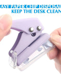 Close-up of a single mini hole puncher from the Three Piece Mini Hole Puncher Set With Six Sheet Capacity Each For ID Cards Chipboard Arts and Crafts