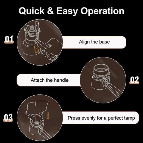 Instructions for using Rock Solid Tamper Base For Luxe Cafe Espresso Makers Japanese Silicone LSR Molded For No Wobble
