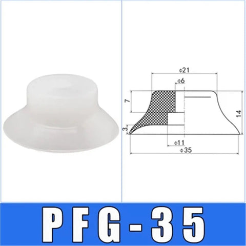 Ten Piece Heavy Duty Manipulator Silicone Vacuum Suction Cups Pa Pfg Pneumatic Industry Nozzle Chuck Gripper strong PFG-35 silicone cup design