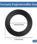 Two Pack Washer Drain Pump Gasket And Seal Ring Set For Washer Replacement Plug Seal For WH11X34741 WH11X29539 WH23X38617 WH23X10027 WH23X10029 Fits GFW450 GFQ14 Series Washer Models Leak Proof High Sealing Performance And Easy Install, black rubber ring, 1.56in inner diameter