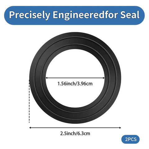 Two Pack Washer Drain Pump Gasket And Seal Ring Set For Washer Replacement Plug Seal For WH11X34741 WH11X29539 WH23X38617 WH23X10027 WH23X10029 Fits GFW450 GFQ14 Series Washer Models Leak Proof High Sealing Performance And Easy Install, black rubber ring, 1.56in inner diameter