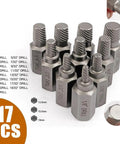Beefy 17 Piece Screw Extractor Set With Hex Head Remover Tools for Damaged Broken Stripped Screws, multiple drill sizes shown