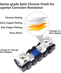Built Tough Modular Inline Fuse Block Kit Featuring ANL To Mini ANL Holders For 1 0 2 4 Gauge Wires with chrome and copper plating.