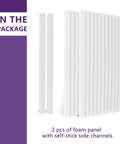Energy Saving Window Air Conditioner Foam Insulation Panels 2 Pack Side Panel Kit Seals Gaps For Summer And Winter Heat Draft Protection White 17 Inch High By 9 Inch Wide By 7/8 Inch Thick shown in package