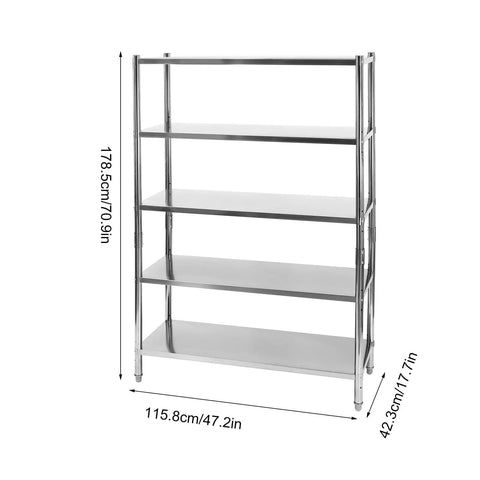 Heavy Duty Five Tier Stainless Steel Shelves And Wire Shelving Unit For Kitchen Garage And Home Office Storage Sturdy Metal Rack Holds 132 Pounds Per Shelf Top Shelf Organization Essential For Any Rad Setup