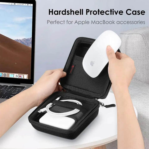 Slick Tech Gear Stash For Macbook Chargers Cables And Power Banks Keeps Your Earbuds Flash Drives Mouse And Essentials Snug With Zero Hassle Daily Carry Vibe, compact hardshell case measuring 5.1x5.1x2.5 inches.