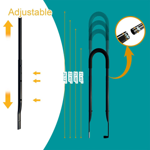 Kids Bike Trainer Handle For Learning To Ride, Extended 21 To 30 Inch Balance Push Bar with adjustable height settings and safety support.