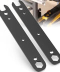 Two Pack N506977 Table Saw Wrench Spanner Set That Makes Blade Swaps A Breeze For Hardworking Crews Who Want Top Shelf Quality Without Throwing Fits Or Burning Through Valuable Weekend Hours, showing heavy-duty black spanners for blade changes.