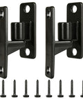 Rock Solid Four Pack Black Gate Hinges Made From Top Shelf 304 Stainless Steel For Outdoor Fences And Farms Rust Proof heavy-duty hinges with screws.