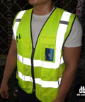 High Visibility Reflective Safety Vest For Men And Women With Pockets And Zipper ANSI Class 2 Yellow XL American Sized