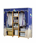 Portable Bamboo Frame Wardrobe Closet With Heavy Duty Nonwoven Cover Double Rod Hanging Clothes Organizer For Dorms And Camping No Sweat Setup That Keeps Your Threads Organized And Looking Sharp featuring clothing and storage items.