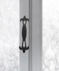 Black Iron Cabinet Door Handles For Dresser Drawers And Wardrobes, Vintage Metal Pulls For Kitchen Cupboards, on white cabinet door.