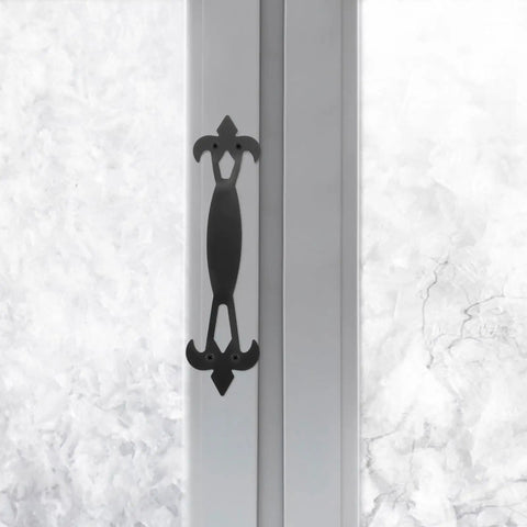 Black Iron Cabinet Door Handles For Dresser Drawers And Wardrobes, Vintage Metal Pulls For Kitchen Cupboards, on white cabinet door.