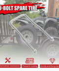 Side Mount Spare Tire Carrier Bracket With Zinc Plated U Bolt Holder displayed over ATV and trailer