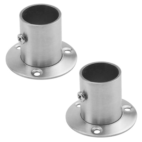 Heavy Duty Stainless Steel Closet Rod Flange Adjustable One Inch Socket Bracket For Rock Solid Pipe Mounts, 25mm