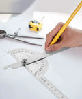 Using Two Arm Stainless Steel Protractor And Ruler Combo For Woodworking 0 To 180 Degrees 0 To 4 Inches Measuring Tool on paper