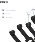 Pro Grade Cable Label Kit With Reusable Hook And Loop Ties, showcasing black nylon fabric ties, close-up view.