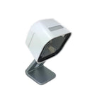 Omnidirectional Presentation Barcode Scanner Kit 1D 2D Wired DPM IP52 White With USB Cable And Presentation Cradle on stand