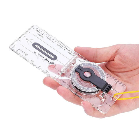Clear Acrylic Map Compass With Ruler And Map Measurer Scales Baseplate Orienteering Navigator For Grab And Go Hiking Camping And Backpacking