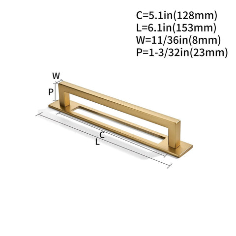 5 Pack 5 Inch Center To Center Champagne Bronze Cabinet Pulls With Matching Backplates And Base Plates size diagram