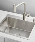 20 Inch Drop-In Kitchen Sink, Heavy Duty Stainless Steel T304, Single Bowl, 9 Inch Deep, Topmount with faucet, rust resistant