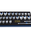 Three Eighths Inch Drive Crowfoot Wrench Set, 24 pcs flare nut crowfoot wrenches with metric and SAE sizes, in EVA foam case