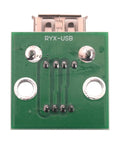 Top view of USB 2.0 Female To PH 2.0 Pitch Terminal Adapter Board with USB Type-A connector on green PCB.
