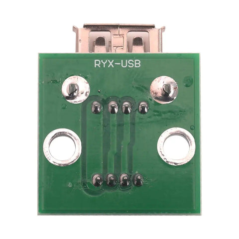 Top view of USB 2.0 Female To PH 2.0 Pitch Terminal Adapter Board with USB Type-A connector on green PCB.
