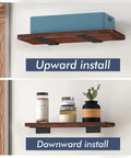 Image showing two installation methods for Hidden Floating Shelf Brackets Set 6 Pack 6 Inch, upward and downward.