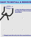 40 Pack 8 Inch Black Stainless Steel Pegboard Hooks Bulk Set for Slatwall and Pegboard Displays easy install diagram